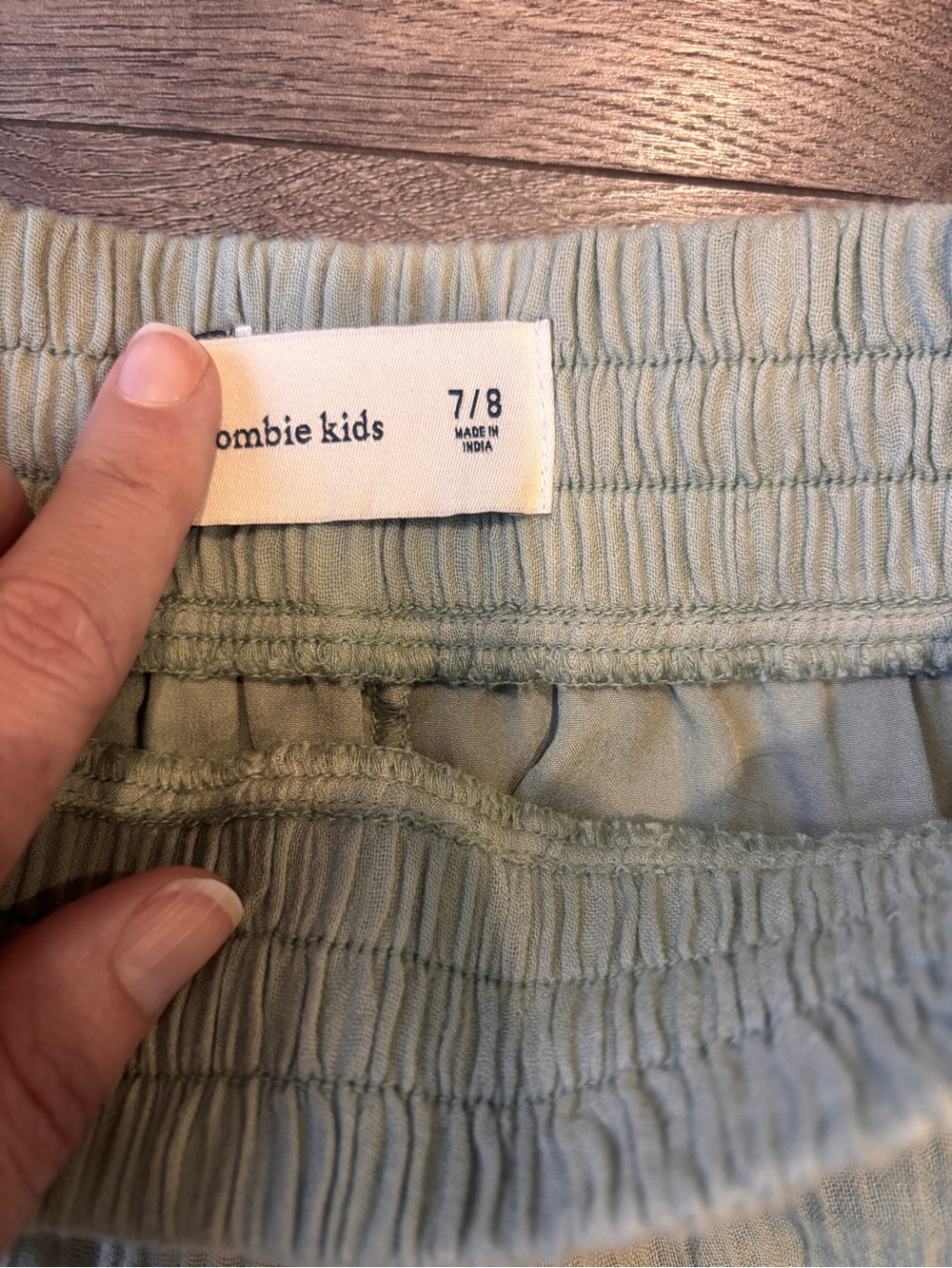 Girls Lightweight Linen-Blend Elastic Waist Pants - Beige - Picture 3 of 4